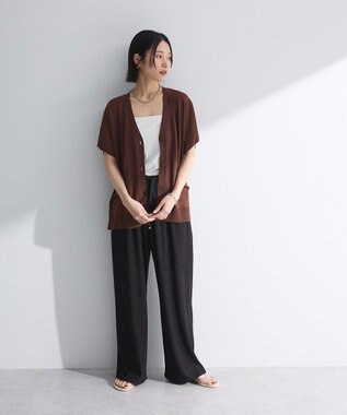 Green Parks フレンチスリーブカーディガン Brown