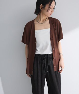 Green Parks フレンチスリーブカーディガン Brown