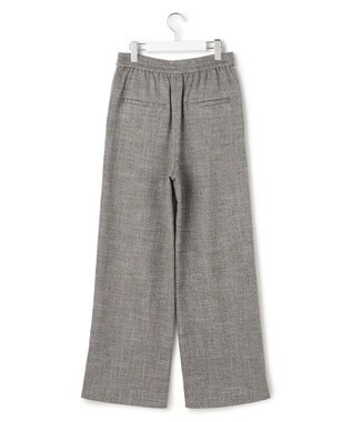 ICB ライトスラブツイード ワイドパンツ ブラック×オフホワイトミックス