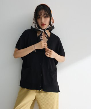 Green Parks フレンチスリーブカーディガン Black