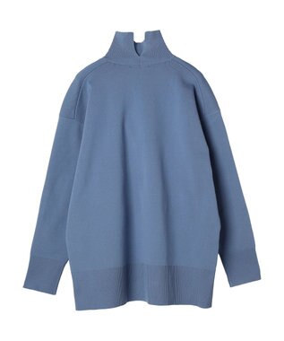 Green Parks かるい　ニットチュニック Sax