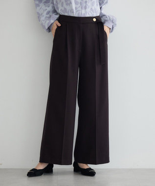 YECCA VECCA 金釦アクセントベルトワイドパンツ