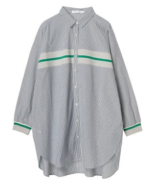 AMERICAN HOLIC リブラインシャツチュニック Stripe Black