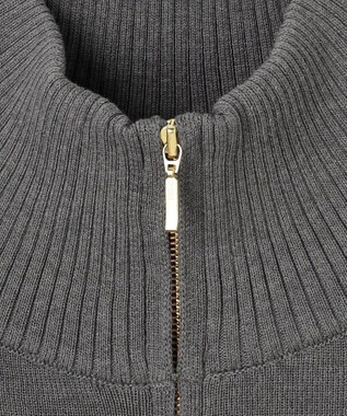 ANY L スウェットライクハーフジップニット グレー