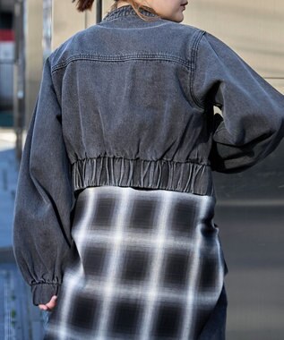 WEGO デニムショートバイカーブルゾン ブラックその他