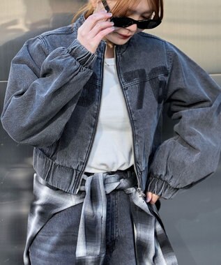 WEGO デニムショートバイカーブルゾン ブラックその他