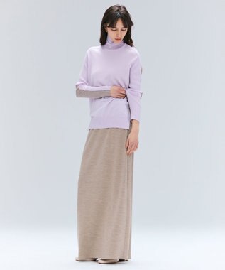BEIGE， 【洗える・VERY NaVY12月号掲載】LA MONNAIE / バイカラーウールタートルニット Lilac × Taupe
