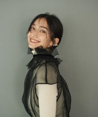 #Newans オリガミデザインベルト ブラック(オーガンジー)