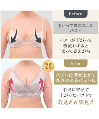 BRADELIS New York 【BRADELIS NewYork peace】ハートフルカップビューティフルブラ25 選べるデザイン ノンワイヤー 補整下着 補正 ブラジャー シアーグレージュ