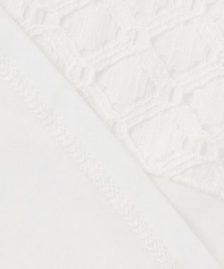 J.PRESS LADIES 【吸水速乾】レーシーコンビ フレンチスリーブ カットソー ホワイト系