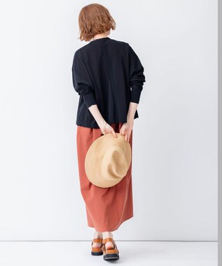 23区 L 【洗える】ライトスムース ロング ワンピース テラコッタ系