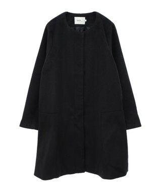 earth music&ecology ファーカフスノーカラーコート ブラック