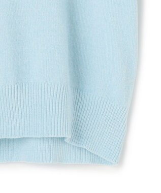 UNFILO L ベロアモール ハーフスリーブニット サックス