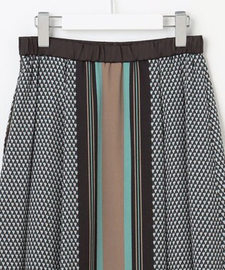 自由区 【洗える】ジオメトリックハートプリント スカート アクア系