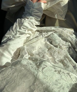 Green Parks AnriettMusee シャーリングスリーブＴシャツ＋レースキャミソールＳＥＴ Off White