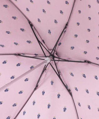 MOONBAT POLO RALPH LAUREN（ポロラルフローレン） 遮光 晴雨兼用 折りたたみ日傘 裏カラー PORO BEAR ポロベア ネイビー×ピンク＆ベアＰｔ