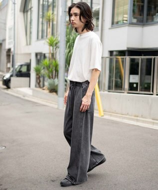 WEGO ローライズバギーフレアデニムパンツ デニムブラックソノタ