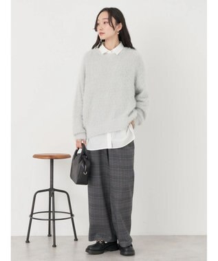 earth music&ecology ゆるモヘアライクレースニット Light Gray