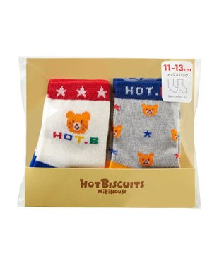 MIKI HOUSE HOT BISCUITS 【9-19cm】 クルー丈 ソックスパック2足セット マルチカラー