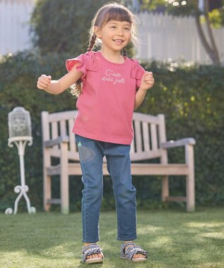 ANY KIDS パール リボン Tシャツ ピンク