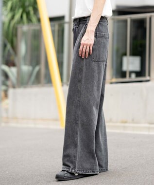 WEGO ローライズバギーフレアデニムパンツ デニムブラックソノタ