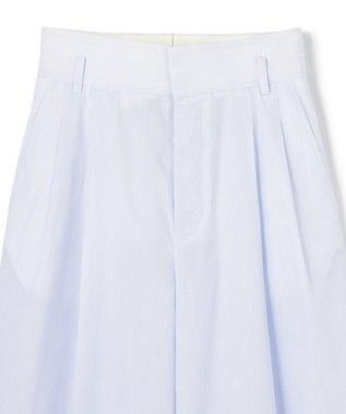 uncrave コットンクロスストライプ ワイドトラウザー サックスストライプ