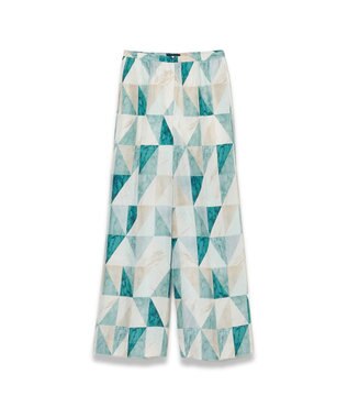 JOSEPH マーブルプリント　シルクトラウザーズ Lagoon combo