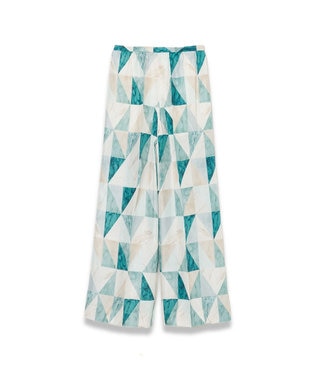 JOSEPH マーブルプリント　シルクトラウザーズ Lagoon combo