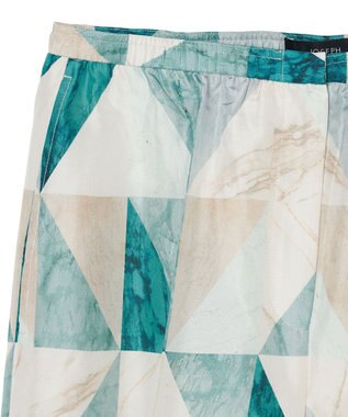 JOSEPH マーブルプリント　シルクトラウザーズ Lagoon combo