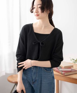 WEGO アンサンブルリボンカーデ ブラック