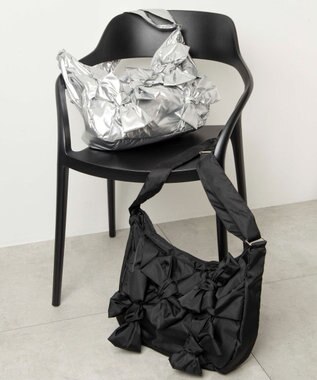 WEGO リボンデザインBIGショルダー シルバー