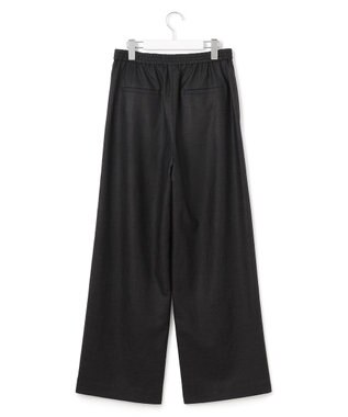 23区 S 【洗える】トリアセスラブストレッチ ワイド パンツ ブラック系