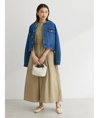 Green Parks ・Ｄｏｕｂｌｅ　Ｆｌａｇｓ　シャーリングノースリワンピ Beige