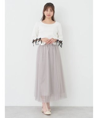 earth music&ecology チュールプリーツスカート Beige