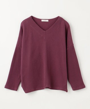ANY 【洗濯機可能】Vネックニットソー ボルドー