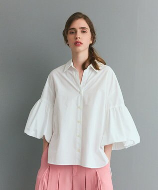 GRACE CONTINENTAL バルーンスリーブシャツ ホワイト