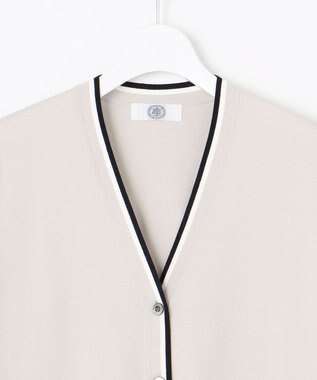 J.PRESS LADIES L 【洗える】RAYON STRETCH PLAIN Vネック カーディガン ライトグレー系