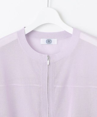 J.PRESS LADIES 【洗える】SHEER LIGHT ニット ブルゾン ラベンダー系