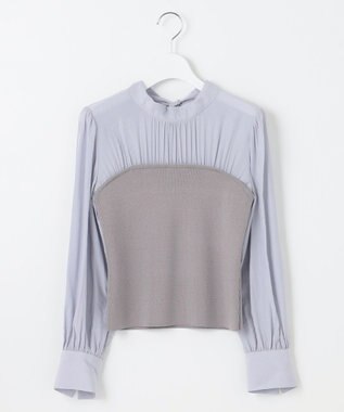 Feroux 【洗える】ビスチェドッキングニット プルオーバー スカイブルー系