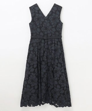 GRACE CONTINENTAL ローズレースドレス ネイビー
