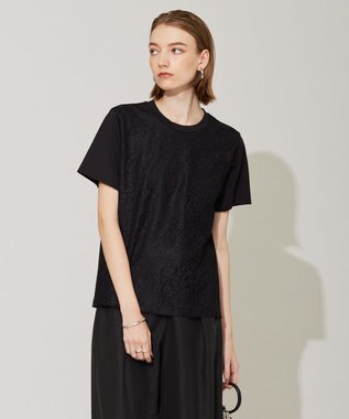  【洗える】レースコンビジャージー プルオーバー