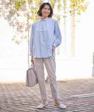 ANY 【UVカット/抗菌防臭/速乾】エニィファンクション スタンドカラーシャツ サックス