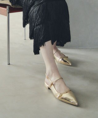 YECCA VECCA バックストラップメリージェーンパンプス Black