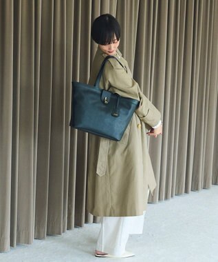 TOPKAPI 【Breath TOPKAPI】RIPPLE LOCK  リプルロック レザーコンビ トート バッグ ブラック