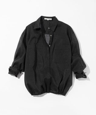 23区 【見上愛さん着用】ナイロンコットンシアーボイル ドロストシャツ ネイビー系