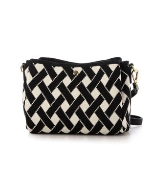 UNBILLION カシュカシュ cachecache / 柄アソートジャガード三つ口ショルダーバッグ ブラックミックス