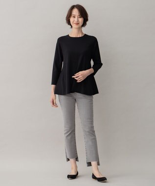 自由区 【XSサイズ～/洗える】365DENIM アンクルフレア パンツ ライトグレー系