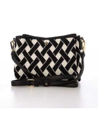 UNBILLION カシュカシュ cachecache / 柄アソートジャガード三つ口ショルダーバッグ ブラックミックス