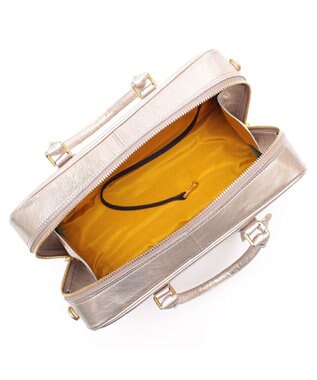 A.D.M.J. 【牛革】イタリアンレザークラックメタル2WAYボストンL プラチナ