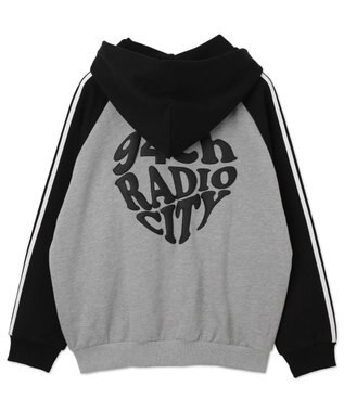 WEGO 【ユニセックス着用ITEM】ラグラングラフィックZIPパーカー ブラック